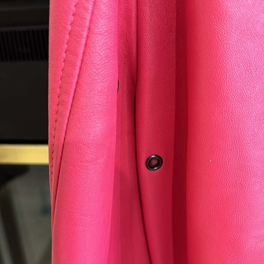 Pink Leather Jacket Dana Buchanan Rosy Pink Vintage Size Large - Picture 9 of 16